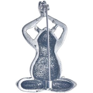 Juleeze JZPI0081 Brooch frog silver coloured