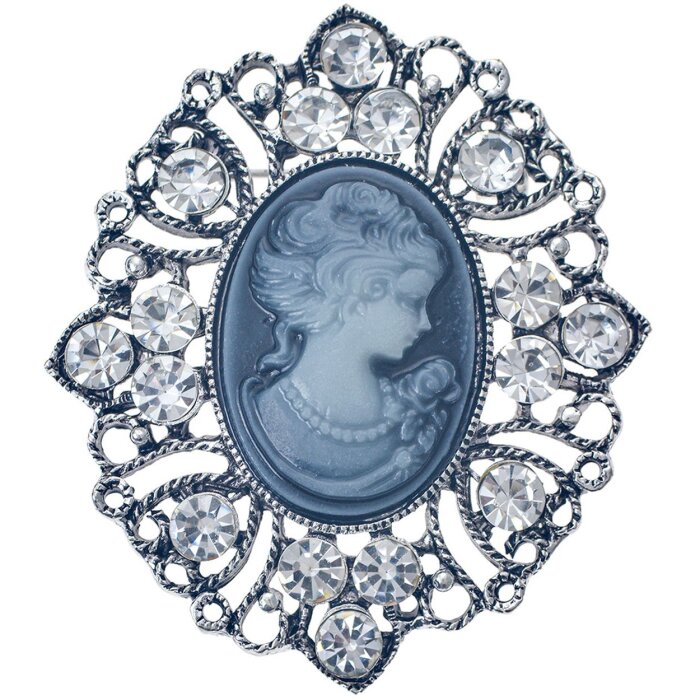 Juleeze JZPI0085 Brooch cameo grey