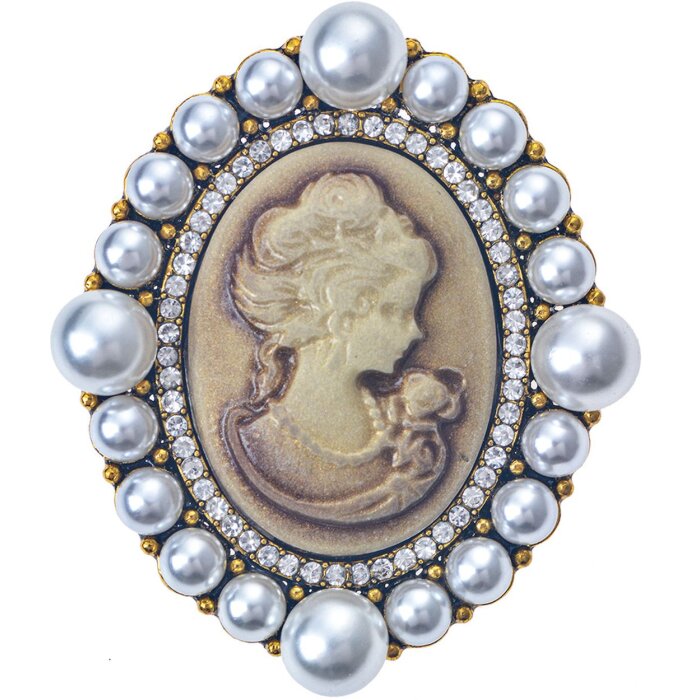 Juleeze JZPI0086 Brooch cameo brown