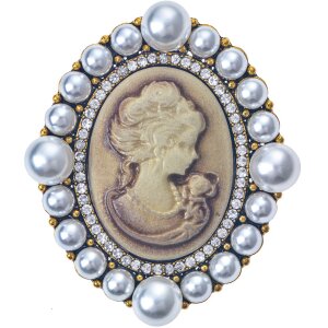 Juleeze JZPI0086 Brooch cameo brown