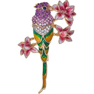 Juleeze JZPI0091 Brooch parrot pink