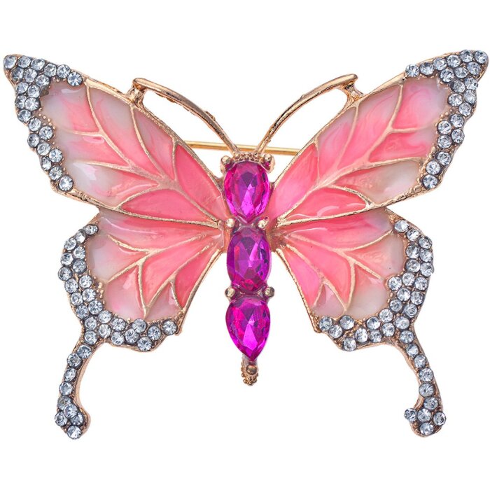 Juleeze JZPI0092 Brooch butterfly pink