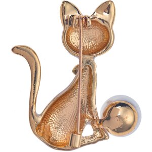 Juleeze JZPI0094 Brooch Cat White