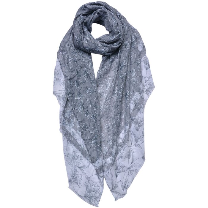 Juleeze JZSC0685G Scarf Ladies Pattern Grey 85x180 cm