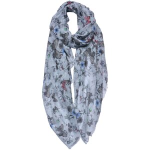 Juleeze JZSC0686 Scarf Ladies Pattern White 85x180 cm