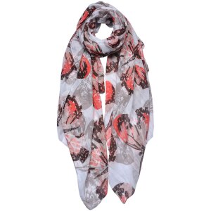 Juleeze JZSC0689G Scarf Ladies Pattern Grey 90x180 cm