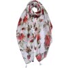 Juleeze JZSC0690W Scarf Ladies Pattern White, Red 90x180 cm