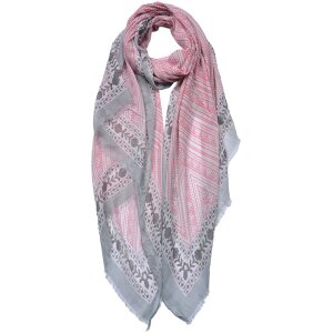 Juleeze JZSC0692P Scarf Ladies Pattern Pink 90x180 cm