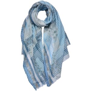 Juleeze JZSC0703 Scarf Ladies Pattern Blue 70x180 cm