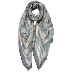 Juleeze JZSC0704 Scarf ladies pattern green 70x180 cm