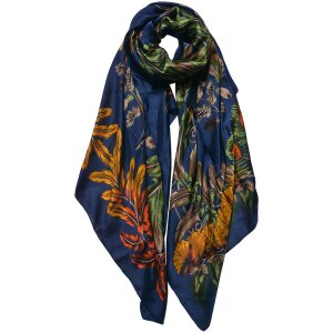 Juleeze JZSC0710BL Scarf Ladies Pattern Blue 90x180 cm