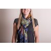 Juleeze JZSC0710BL Scarf Ladies Pattern Blue 90x180 cm