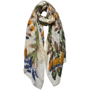 Juleeze JZSC0710W Scarf Ladies Pattern White 90x180 cm