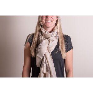 Juleeze JZSC0711BE Scarf Ladies Pattern Beige 90x180 cm