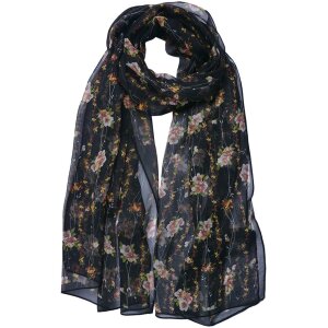 Juleeze JZSC0713Z Scarf Ladies Pattern Black 50x160 cm