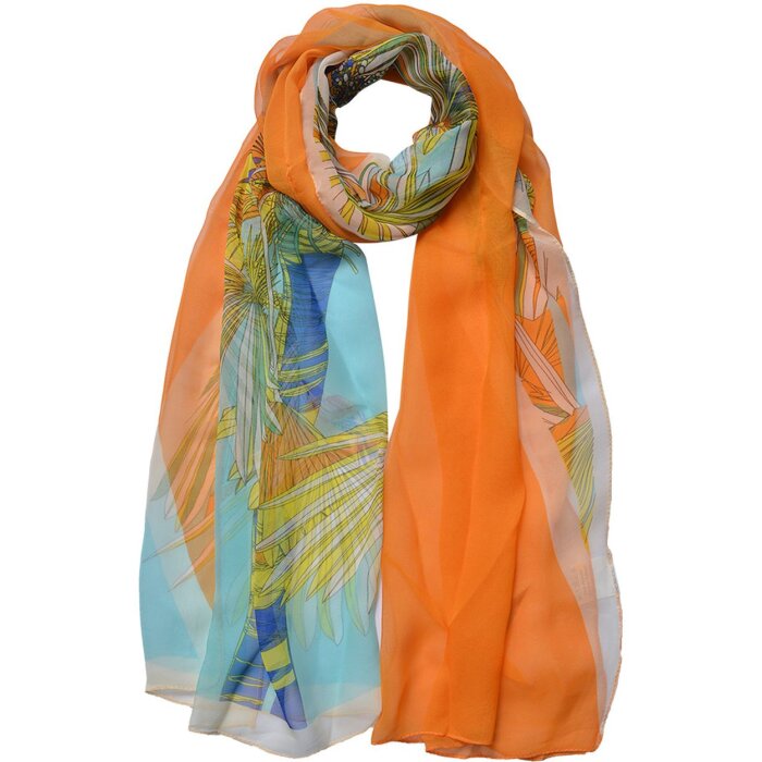 Juleeze JZSC0715O Scarf ladies pattern orange 50x160 cm