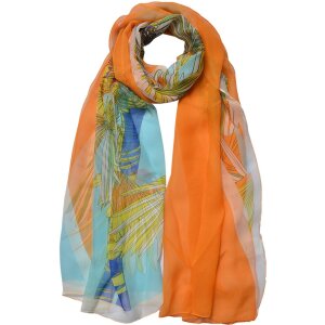 Juleeze JZSC0715O Scarf ladies pattern orange 50x160 cm