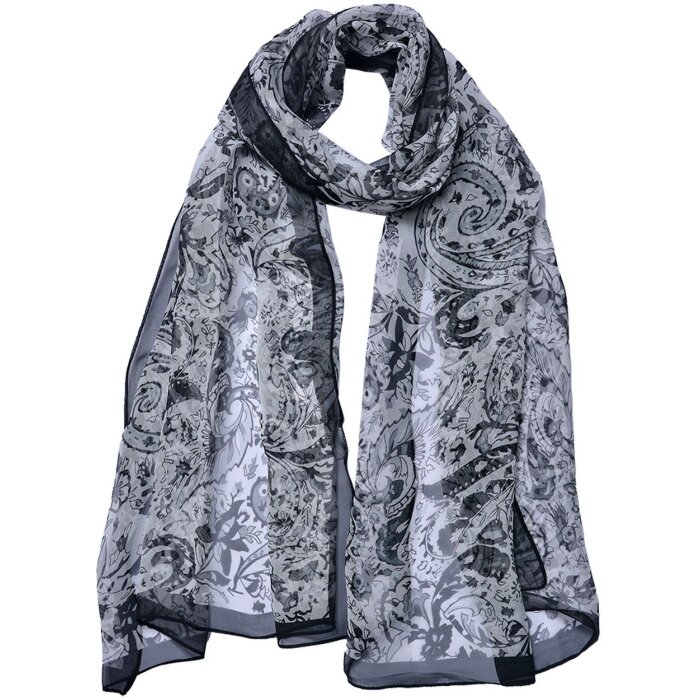 Juleeze JZSC0716G Scarf Ladies Pattern Grey 50x160 cm