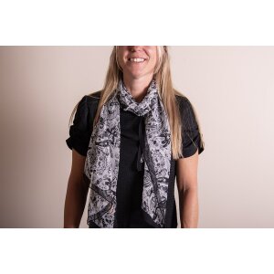 Juleeze JZSC0716G Scarf Ladies Pattern Grey 50x160 cm