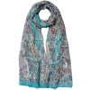 Juleeze JZSC0716GR Scarf ladies pattern green 50x160 cm