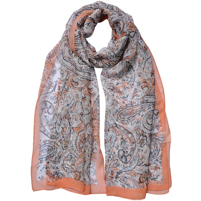 Juleeze JZSC0716O Scarf ladies pattern orange 50x160 cm