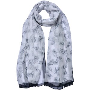 Juleeze JZSC0717W Scarf Ladies Pattern White 50x160 cm