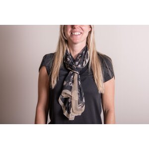 Juleeze JZSC0717Z Scarf Ladies Pattern Black 50x160 cm