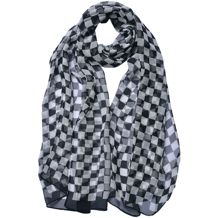 Juleeze JZSC0718Z Scarf Ladies Pattern Black 50x160 cm