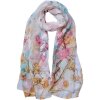 Juleeze JZSC0721W Scarf Ladies Pattern White 50x160 cm