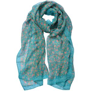 Juleeze JZSC0722GR Scarf ladies pattern green 50x160 cm