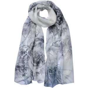 Juleeze JZSC0723G Scarf Ladies Pattern Grey 50x160 cm