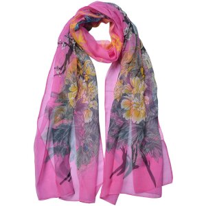 Juleeze JZSC0724P Scarf Ladies Pattern Pink 50x160 cm