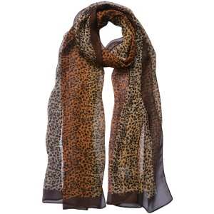 Juleeze JZSC0726CH Scarf Ladies Pattern Brown 50x160 cm