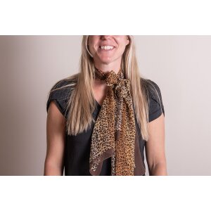 Juleeze JZSC0726CH Scarf Ladies Pattern Brown 50x160 cm