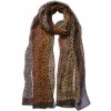 Juleeze JZSC0726CH Scarf Ladies Pattern Brown 50x160 cm