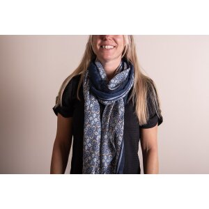 Juleeze JZSC0737BL Scarf Ladies Pattern Blue 90x180 cm