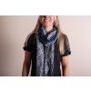 Juleeze JZSC0737BL Scarf Ladies Pattern Blue 90x180 cm