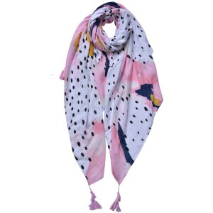 Juleeze JZSC0739 Scarf Ladies Pattern White, Pink, Blue...