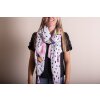 Juleeze JZSC0739 Scarf Ladies Pattern White, Pink, Blue 90x180 cm