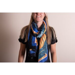 Juleeze JZSC0740 Scarf ladies pattern orange, green, blue...