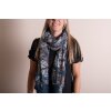 Juleeze JZSC0742 Scarf Ladies Pattern Blue, Beige 90x180 cm