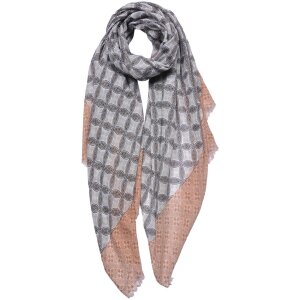 Juleeze JZSC0744 Scarf Ladies Pattern Brown, Grey 90x180 cm