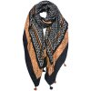 Juleeze JZSC0749Z Scarf Ladies Pattern Black 90x180 cm