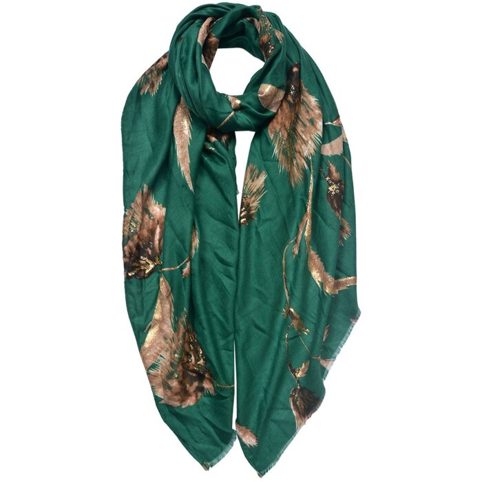 Juleeze JZSC0750GR Scarf ladies pattern green 90x180 cm