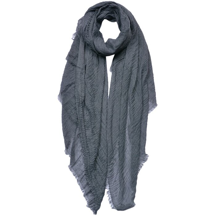 Juleeze JZSC0751DG Scarf Ladies Pattern Grey 90x180 cm