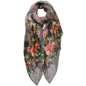 Juleeze JZSC0752G Scarf Ladies Pattern Grey 90x180 cm