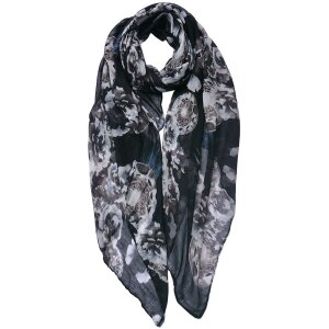 Juleeze JZSC0753Z Scarf Ladies Pattern Black 90x180 cm