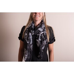 Juleeze JZSC0753Z Scarf Ladies Pattern Black 90x180 cm