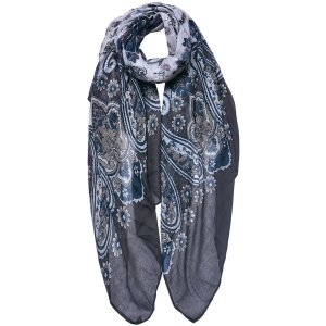 Juleeze JZSC0754G Scarf Ladies Pattern Grey 90x180 cm