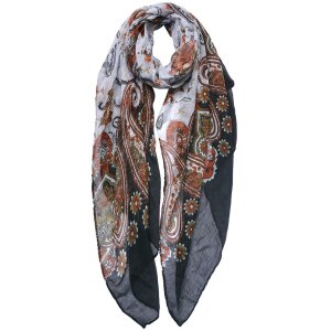 Juleeze JZSC0754Z Scarf Ladies Pattern Black 90x180 cm